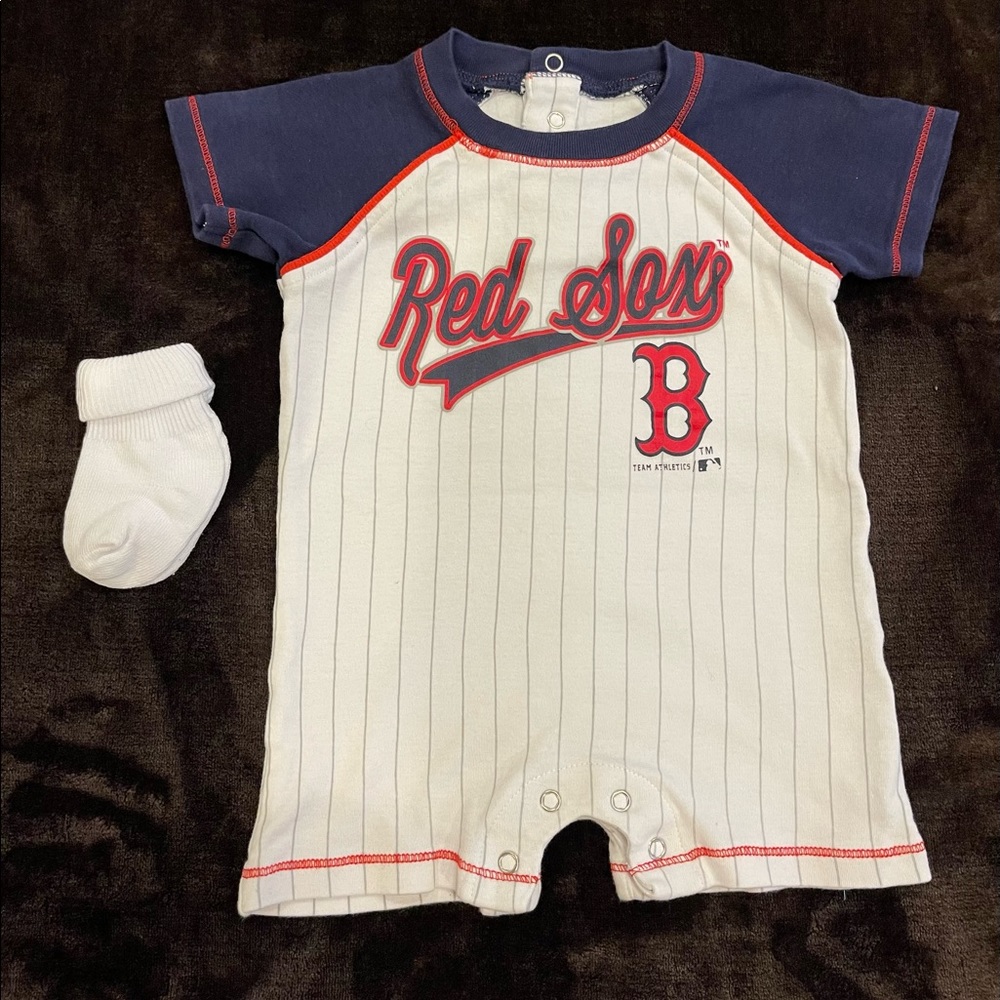 Boston Red Sox baby romper size 3-6 months.